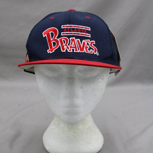 Atlanta Braves Hat (VTG) - Block Script by Annco - Adult Snapback (NWT) - Picture 1 of 10